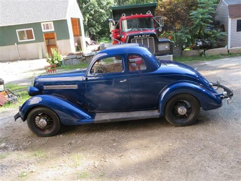 Antique 1935 PLYMOUTH PJ COUPE BLUE 2 DOOR 51k Miles Restored | EstateSales.org