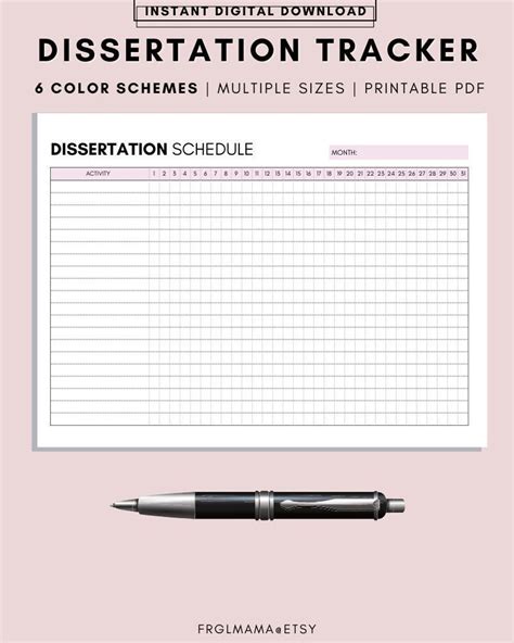 Dissertation Timeline Template, Dissertation Work Plan Template ...