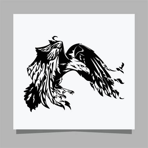 vector black eagle on white paper is perfect for logos, illustrations ...