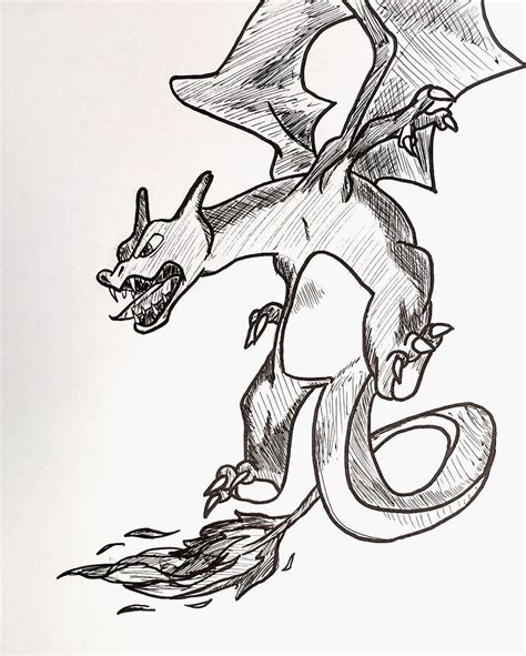 Charizard Drawing . | Charizard drawing, Drawings, Art