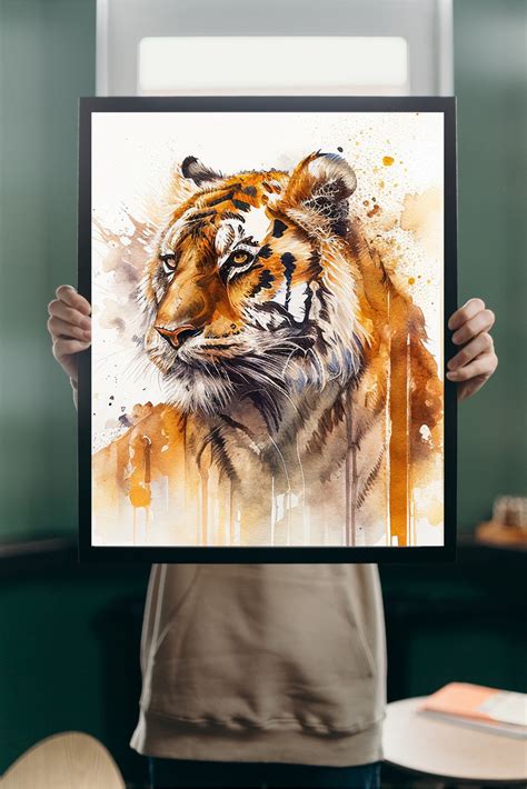 Watercolor Tiger Printable Art Print Instant Download Poster - Etsy