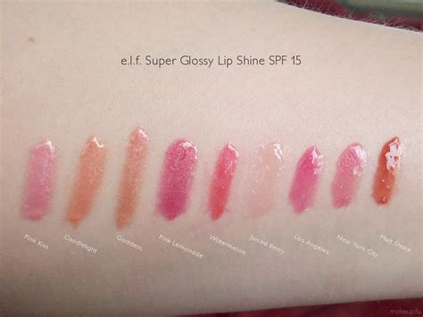 e.l.f. Super Glossy Lip Shine SPF 15 Swatches - a photo on Flickriver