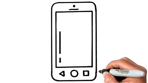 How to Draw a MOBILE PHONE EASY Step by Step - YouTube