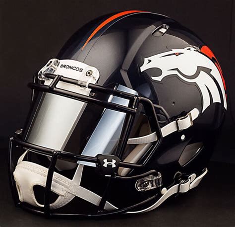 DENVER BRONCOS NFL Authentic GAMEDAY Football Helmet w/ MIRROR Eye Shield | eBay