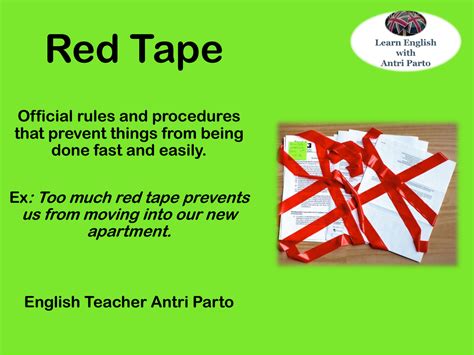 Expression “Red Tape” #LearnEnglish @AntriParto | Learn english, Idiomatic expressions, English ...