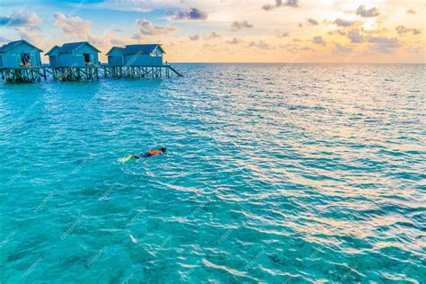 Premium Photo | Snorkeling in tropical maldives island