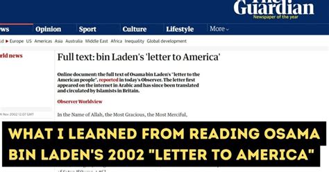 What I Learned From Reading Osama Bin Laden's 2002 "Letter to America"