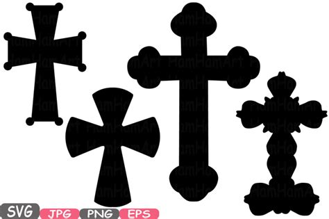 Christian Cross SVG Silhouette Cutting Files Jesus Cross religious ...