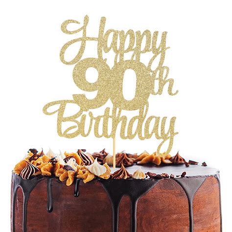 Buy Happy 90th Birthday Cake Topper - 90th Anniversary Cake Topper,happy 90th Birthday Cake ...