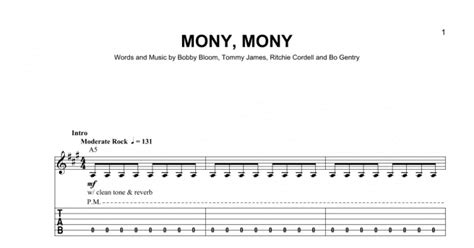 Mony, Mony (Easy Guitar Tab) - Print Sheet Music Now