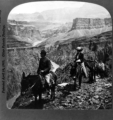 Circa 1906. On the brink of a tremendous precipice, Grand View Trail, Grand Canyon, Ariz., U.S.A ...