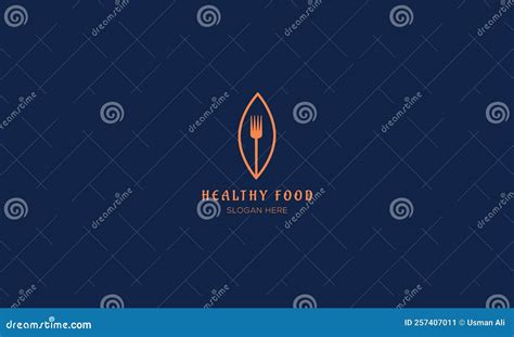 Healthy Food Logo Vector Design, Minimal Restaurant Logo Template Stock ...