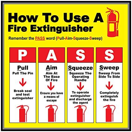 How to use a fire extinguisher using the PASS method