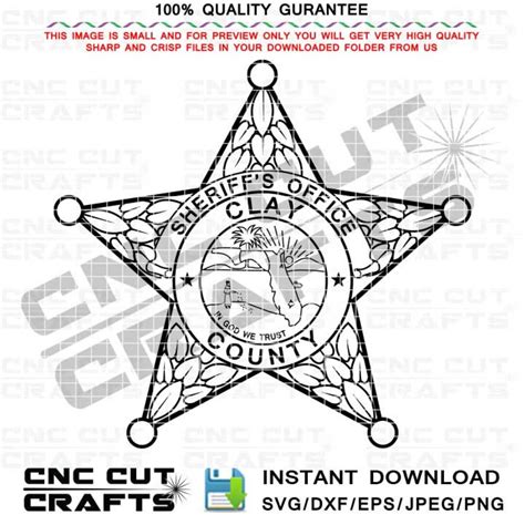 Clay County SVG Sheriff Office Vector Badge Florida, Sheriff Star ...