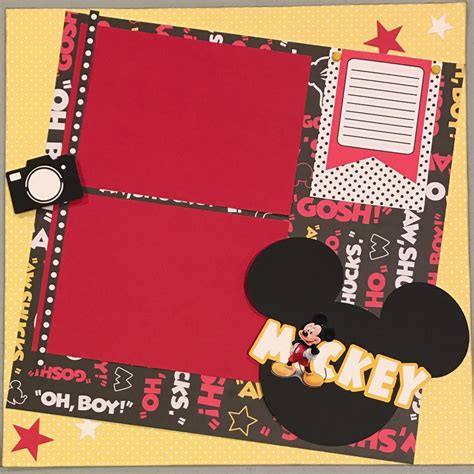 Mickey Mouse Scrapbook Page Mickey Mouse Birthday Premade