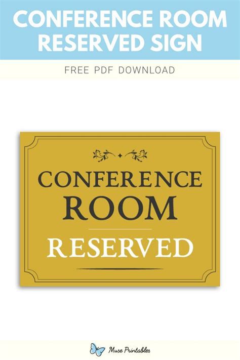 Printable "Conference Room Reserved" Sign Template | Reserved signs ...