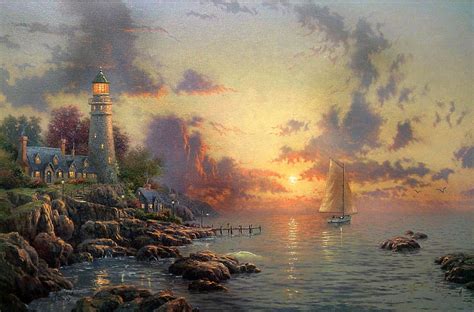 1366x768px, 720P free download | Thomas Kinkade, Sea of Tranquility ...