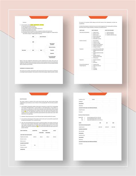 Asset Management Plan Template in Word, Pages, Google Docs - Download ...