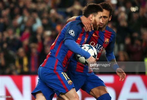 Leo Messi and Neymar Jr. celebration during UEFA Champions League ...