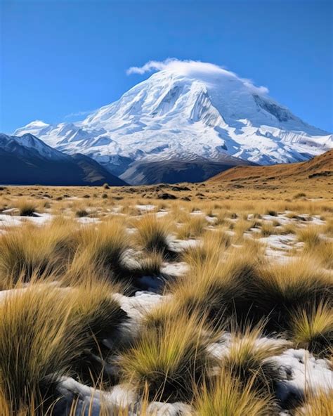 Premium AI Image | Los Nevados National Natural Park with snowcapped volcanoes