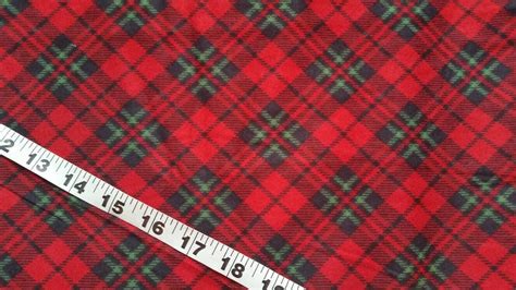 Christmas flannel fabric with plaid green and red check cotton