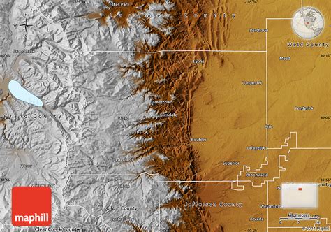 Physical Map of Boulder County