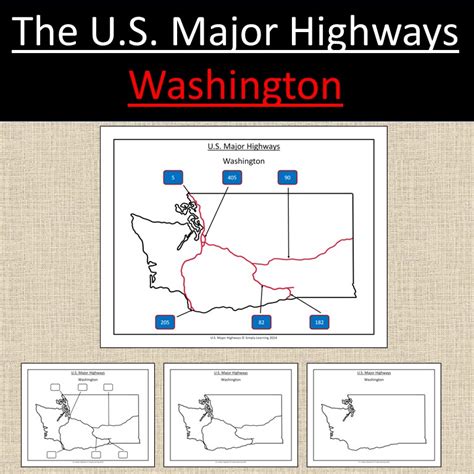 Washington, US State Major Highways Map Geography | Made By Teachers