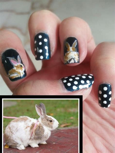 Rabbit nail art | Art, Nail art, Nails