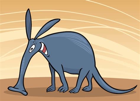 Aardvark cartoon cute animals | Premium Vector