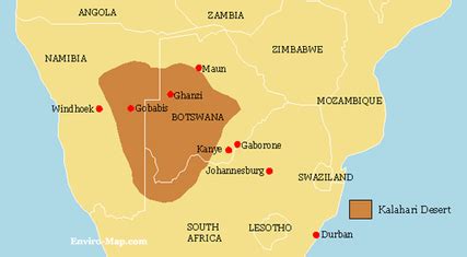 Location of the Kalahari - The Kalahari Desert and the San people