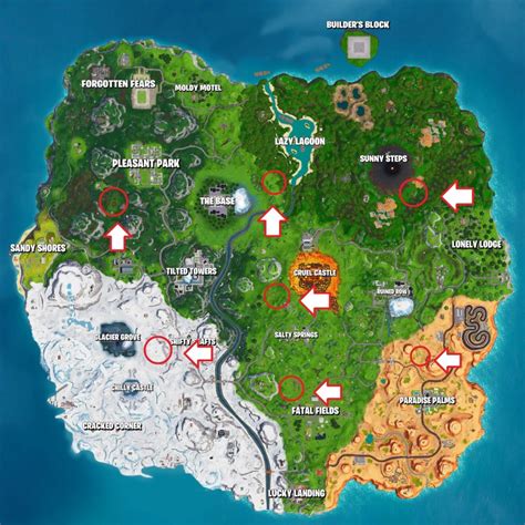 Fortnite Season 9 Challenges - All Sky Platform Locations