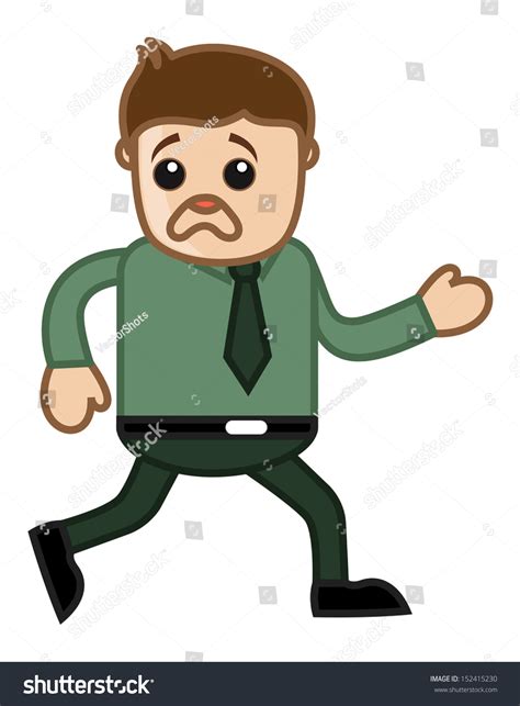 Scared Man Running Stock Vector (Royalty Free) 152415230 | Shutterstock