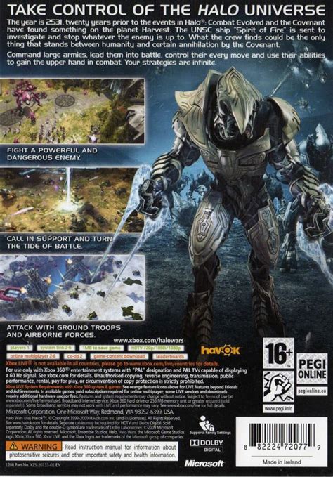 Halo Wars (2009) Xbox 360 box cover art - MobyGames