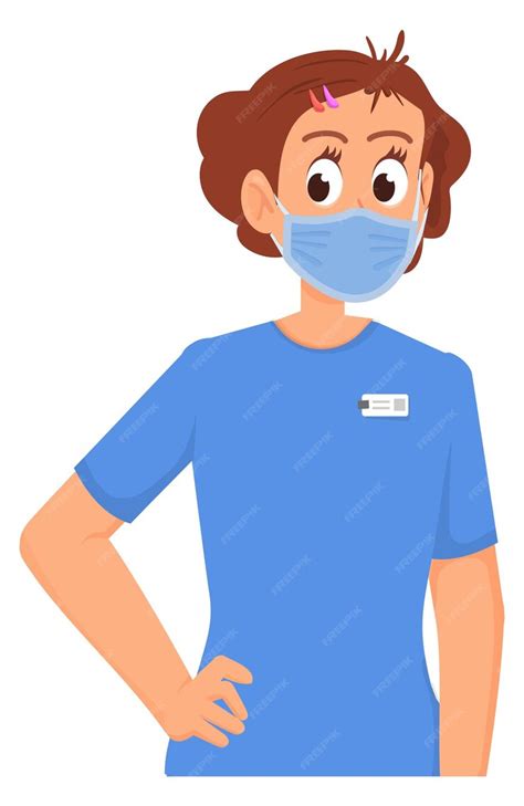 Premium Vector | Nurse cartoon character woman in blue medical uniform isolated on white background