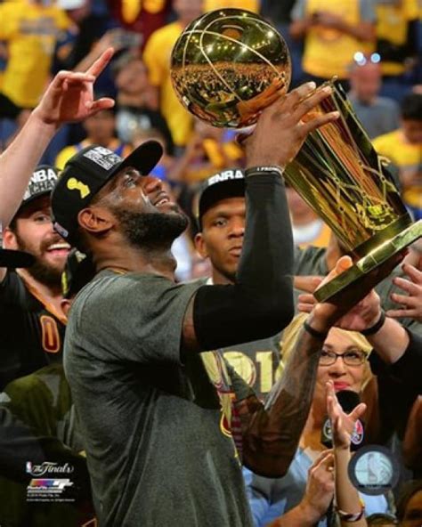 Lebron James with the NBA Championship Trophy Game 7 of the 2016 NBA Finals Sports Photo ...