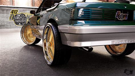 Fox Body Ford Mustang GT 5.0 Looks So Outrageous and Unreal on Gold Daytons - autoevolution