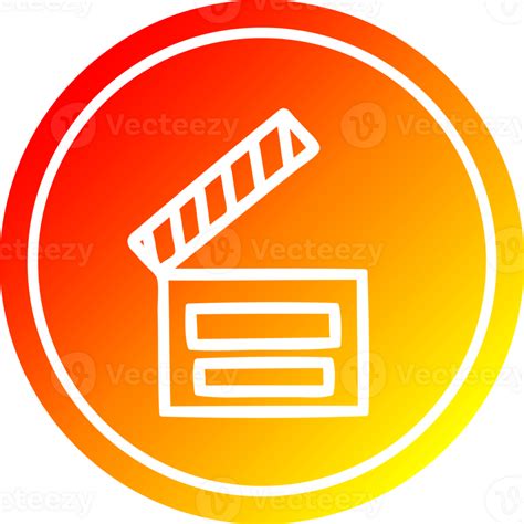 movie clapper board circular in hot gradient spectrum 45280529 PNG