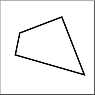 Clip Art: Irregular Polygons: Quadrilateral B&W Unlabeled – Abcteach