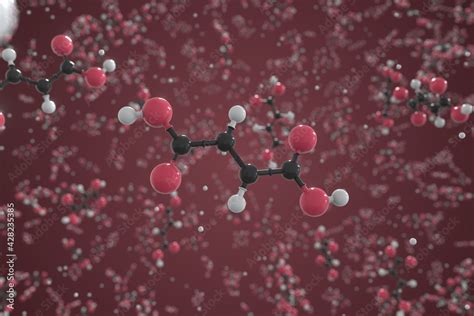 Fumaric acid molecule, scientific molecular model, 3d rendering Stock Illustration | Adobe Stock