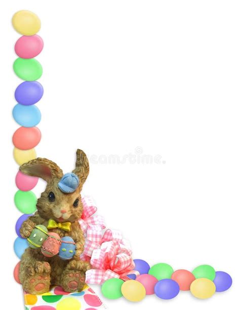 Easter Border eggs bunny stock illustration. Image of painted - 13332030