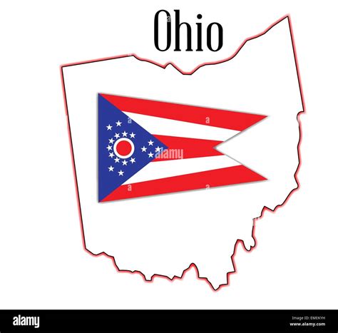 Outline map state ohio flag Stock Vector Images - Alamy