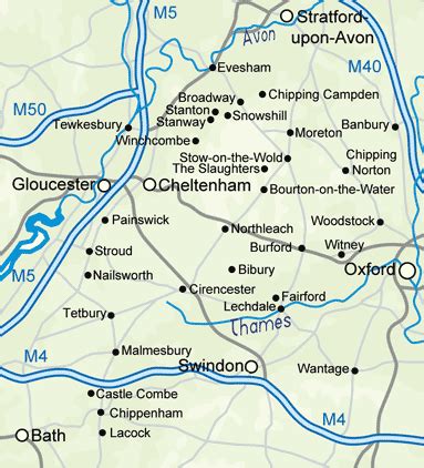 Map Of Cotswolds Villages