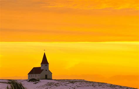 Download Orange (Color) Yellow Sunset Building Religious Church HD Wallpaper