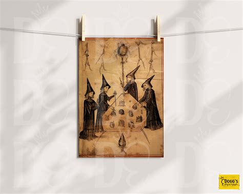 Witches Medieval Illustrations A4 Digital Papers Vintage Junk Journal ...