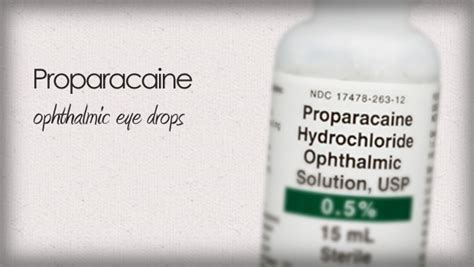 Proparacaine anesthetic eye drops