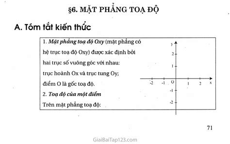 Giải toán 7 Bài 6. Mặt phẳng tọa độ