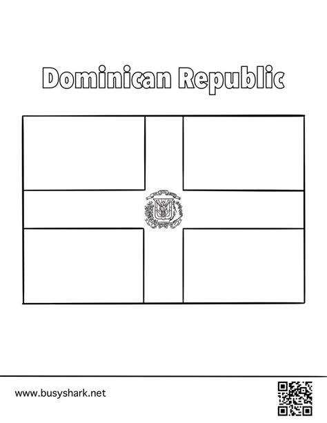 Dominican republic flag coloring page - Busy Shark