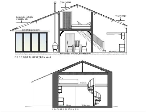 House Cross Section Drawing - Cadbull