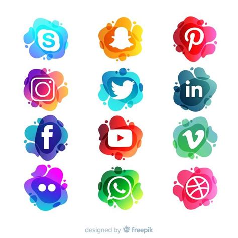 Set de logotipos de redes sociales vecto... | Free Vector #Freepik #freevector #logo #tecno ...