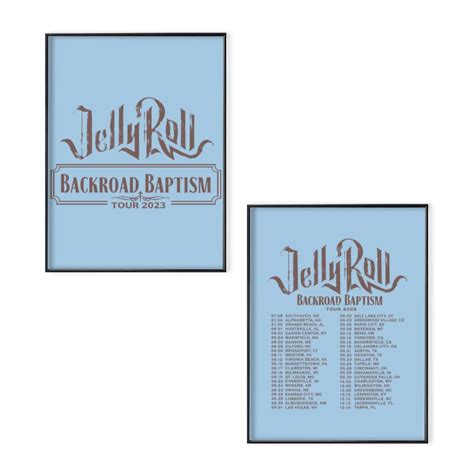 Jelly Roll 2023 Tour Poster Set,Jelly Roll Backroad Baptism 2023 Tour ...